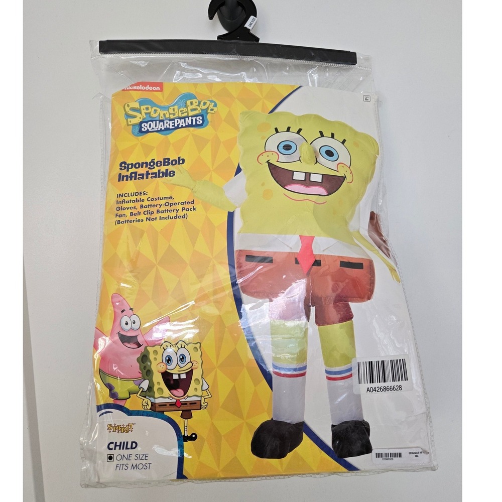 Spirit Halloween Nickelodeon SpongeBob SquarePants Inflatable Costume Child OSFM